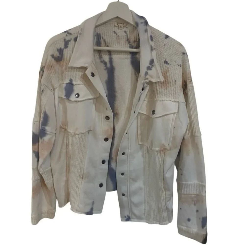 POL NWOT space dye cream pink STYLE FKJ3 small oversized button up jacket